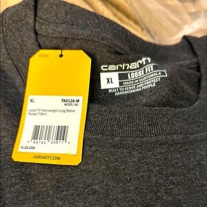 Carhartt Men's Loose Fit Heavyweight Long-Sleeve Pocket T-Shirt - Dark Gray